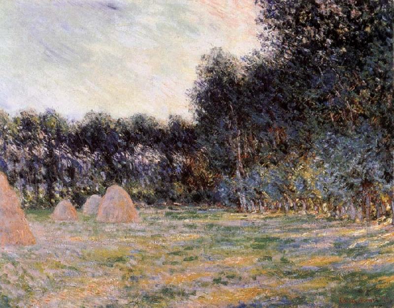 Claude Monet Field with Haystacks at Giverny oil painting image